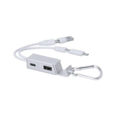 Leony - 1 Typ C Hub. 1 Hub USB 2.0. Anschluss Micro USB, Typ C und Lig