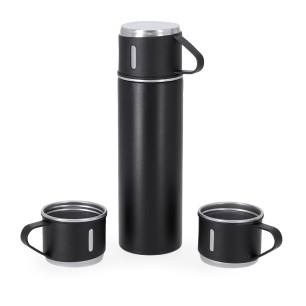 Melbir - Thermoskanne 420 ml. 3 Tassen 140 ml | Rostfreier Stahl