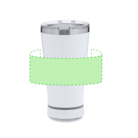 Tandix - Mehrfarbige Led Lichter. 440 ml. Bluetooth Anschluss. Schallleistung 3W. Batterie 300 mAh | Rostfreier Stahl