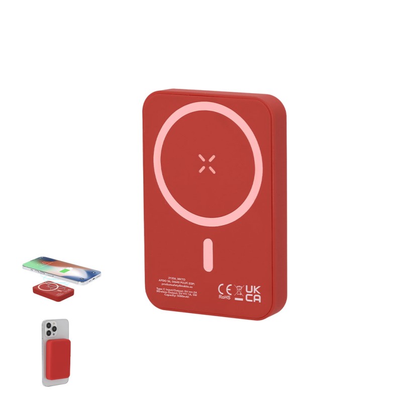 Tudelak - Drahtlos 5W. Magnetisch. 5000 mAh. Typ C Ausgänge und Eingang