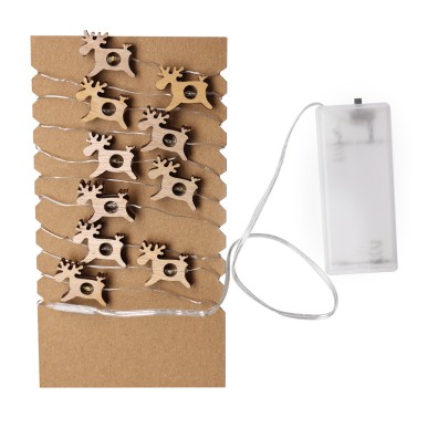 Plentox - 20 Leds. 2 AA Batterien Nicht im Lieferumfang | Holz