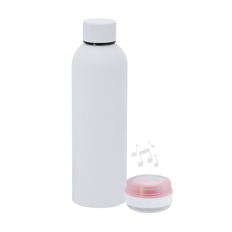 Meflex - Mehrfarbige Led Lichter. 540 ml. Bluetooth Anschluss. Schallleistung 3W. Batterie 300 mAh | Rostfreier Stahl