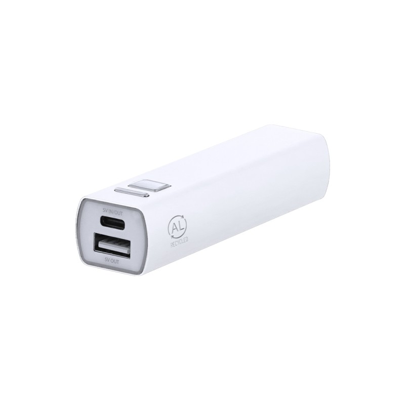 Serdinam - 2600 mAh. USB Ausgang. Typ C Ausgänge und Eingang | Reclycling Aluminium