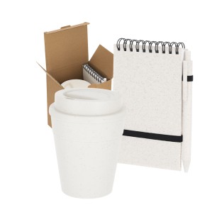 Cosmor - Verre PP, 370 ml. Bloc Paille de Blé/ PP, Couverture Flexible