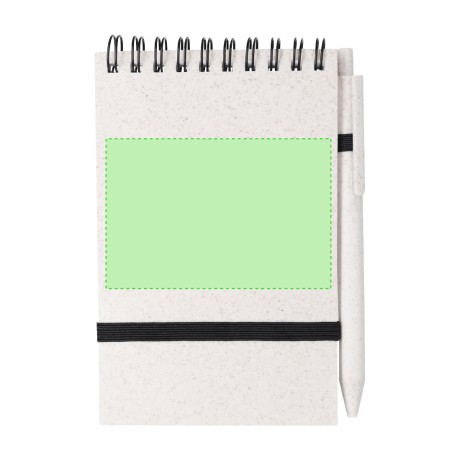 Cosmor - Verre PP, 370 ml. Bloc Paille de Blé/ PP, Couverture Flexible. 70 Feuilles. Stylo Paille de Blé/ PP