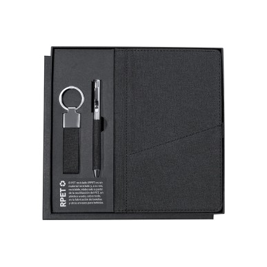 Meryl - Bloc Notes Couverture Rigide. 80 Feuilles. Stylo. Porte-Clés |