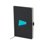 Meryl - Bloc Notes Couverture Rigide. 80 Feuilles. Stylo. Porte-Clés | Polyester 300D RPET/ Métal