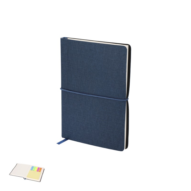 Vierax - Flexibler Einband. 80 Blätter. 25 Haftnotizen 7,5 x 7,5 cm. 125 Mini Haftnotizen 1,2 x 4,5 cm | Reclycling PU