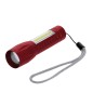 Dilrot - 8 Leds. 10 COB Lichter. 3 Lichtpositionen, Festes und Blinkendes. Batterie 400 mAh. Zoomfunktion | Aluminium