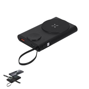 Barian - Drahtlos 15W. Magnetisch. 10000 mAh. 1 USB Ausgänge. Typ C Au