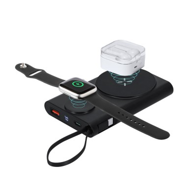 Barian - Drahtlos 15W. Magnetisch. 10000 mAh. 1 USB Ausgänge. Typ C Au