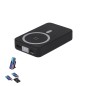 Granzax - Drahtlos 15W. Magnetisch. 10000 mAh. 1 USB, 1 Lightning, 1 Micro USB und 2 Typ C Ausgänge. Lightning und Typ C Eingang
