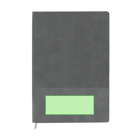 Holland - Notizblock Reclycling PU. Flexibler Einband. 96 Blätter. Reclycling Aluminium Kugelschreiber. Gummierung