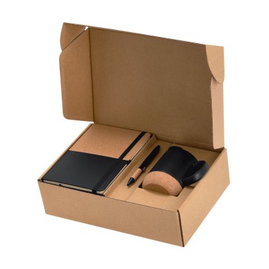 Forar - Tasse Keramik/ Kork, 330 ml. Notizblock PU/ Kork, Hardcover-Ab