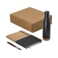 Gravan - Wärme Flasche Reclycling Rostfreier Stahl/ Kork, 500 ml. Notizblock Polyester 300D RPET/ Kork, Hardcover-Abdeckung, 80 