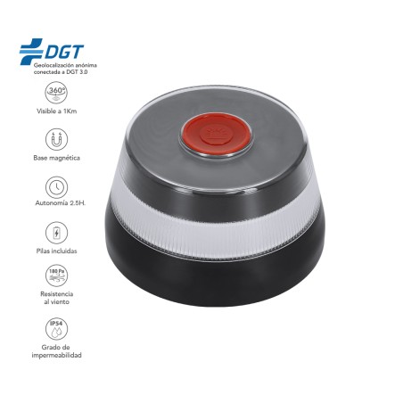 Pylon - 12 Blinkendes Leds. Magnetisch. 3 AA Batterien Inklusive