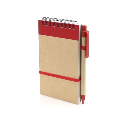 Ecocard - Hardcover-Abdeckung. 70 Blätter. Reclycling Pappe Kugelschre
