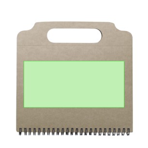 Makron - 70 Blätter Notizblock. 25 Haftnotizen 7,5 x 10 cm. 125 Mini Haftnotizen 1,5 x 7,5 cm. Reclycling Pappe Kugelschreiber I