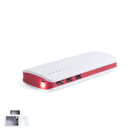 Kaprin - 1 Led. 10000 mAh. 3 USB Ausgänge. Micro USB Eingang. Kabel Ni