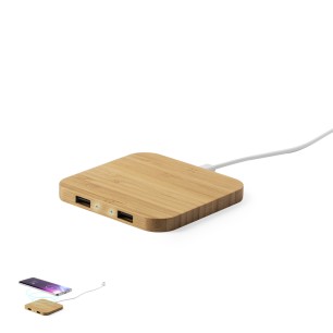 Dumiax - Drahtlos 10W. 2 USB Ausgänge | Bambus