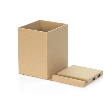 Sondur - Drahtlos Ladegerät 5W. 2 Hubs. USB 2.0 | Reclycling Pappe