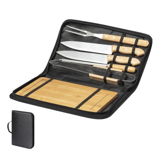 Craxton - 6 Teile. Polyester Etui | Holz/ Rostfreier Stahl/ Bambus