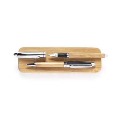 Notium - Kugelschreiber und Roller Pen. Jumbo Mine | Bambus/ Metall