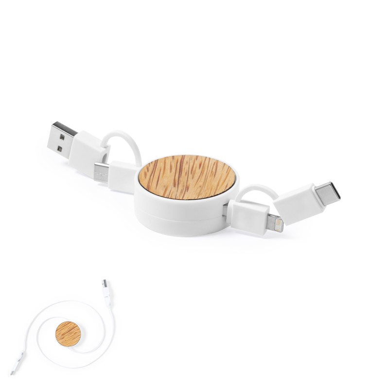 Rizzo - Convient au transfert de données. Câble Extensible. Connexion Micro USB, Type C et Lightning 9V DC 2.1A | Coco